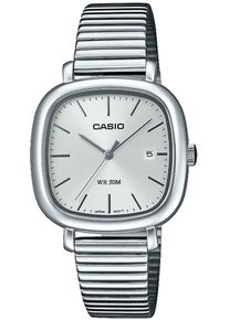 Quarzuhr, silber (edelstahlfarben, silberfarben), CASIO TIMELESS COLLECTION, Armbanduhren, Damen, Quarzuhr, Armbanduhr, Damenuhr, Herrenuhr, Edelstahlarmband, analog, Tag