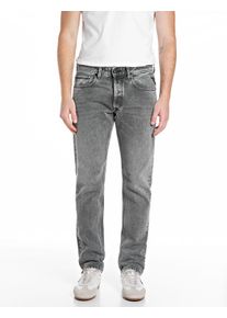 Straight-Jeans Replay "GROVER", Damen, Gr. 34, L&auml;nge 34, medium grau, Denim/Jeans, Obermaterial: 100% Baumwolle, straight fit lang, Jeans Straight-Jeans, in vielen verschiedenen Waschungen, mit Stretch