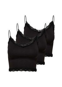 T-Shirt Only "T-Shirt ONLVICKY LACE SEAMLESS CROPPED TOP 3P 3er Pack", Damen, Gr. XS-S, schwarz, Obermaterial: 92% Polyamid PA. 8% Elasthan EL., Shirts T-Shirt