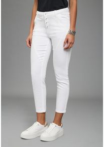 7/8-Jeans Bruno Banani, Damen, Gr. 46, N-Gr, wei&szlig;, Denim/Jeans, Obermaterial: 98% Baumwolle, 2% Elasthan, unifarben, Basic, skinny fit 7/8-L&auml;nge, Jeans 7/8-Jeans, Skinny Fit, extra enger Beinverlauf, 7/8-L&auml;nge, mit Knopfleiste