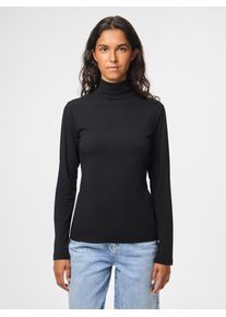 Rollkragenshirt Pieces "PCSIRENE LS ROLLNECK TOP JRS NOOS", Damen, Gr. XS, schwarz, Jersey, Obermaterial: 48% Baumwolle, 47% Modal, 5% Elasthan, unifarben, slim fit normal, gerader Abschluss, Shirts Rollkragenshirt