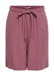 Shorts Only "ONLSIESTA MW PULL-UP LIN BL SHORTS NOOS", Damen, Gr. L, N-Gr, rose braun, Jersey, Obermaterial: 80% Viskose, 20% Leinen, unifarben, loose fit kniefrei, Hosen Shorts, loose fit, Jersey, Viskosemischung, elastischer Bund, unifarben