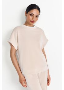 T-Shirt RICHROYAL, Damen, Gr. XS, wei&szlig; stone, Single Jersey, Obermaterial: 52% Modal, 42% Polyester, 6% Elasthan, unifarben, regular fit taillenbedeckt, Rundhals, angeschnitten angesetztes B&uuml;ndchen, Shirts T-Shirt, Regular fit mit Rundhalsausschnitt