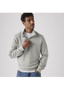 Levi's Sweatshirt LEVI'S "ORIGINAL HM 1/4 ZIP", Herren, Gr. XL, mid tone grau heather, Sweatware, Obermaterial: 100% Baumwolle, bestickt, unifarben, regular fit h&uuml;ftlang, Rundhals, Flachstrickb&uuml;ndchen, Sweatshirts Sweatshirt, mit Troyer-Kragen und Logo-Stickerei