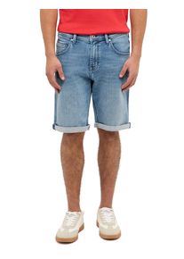Slim-fit-Jeans Mustang "Herren Style Chicago Shorts Z", Damen, Gr. 42, 313 mittelblau, Denim/Jeans, 83% Baumwolle, 16% Polyester, 1% Elasthan, unifarben, slim fit, Jeans Slim-fit-Jeans