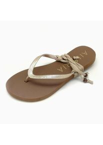 Zehentrenner AILORIA "Zehensandalen PAMPELONNE", Damen, Gr. 37, gold, Obermaterial: 100% PVC PVC., Schuhe Zehentrenner