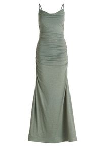 Abendkleid Vera Mont "Abendkleid mit Wasserfallausschnitt", Damen, Gr. 42, EURO, gr&uuml;n (dunkelgr&uuml;n, grau), Obermaterial: 95% Polyester PES. 5% Elasthan EL., Kleider Abendkleid