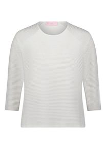 Rundhalsshirt Betty Barclay "Casual-Shirt mit Rippenstruktur", Damen, Gr. 40, wei&szlig; (rohwei&szlig;), Obermaterial: 65% Polyester PES. 35% Baumwolle CO., Shirts Rundhalsshirt