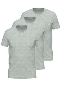 Unterhemd Ammann "3er Pack Shirt 1/2 Arm Day Modern / Close to you", Herren, Gr. 5, N-Gr, grau (cloud melange), Obermaterial: 93% Baumwolle CO. 7% Elasthan EL., Unterhemden Unterhemd