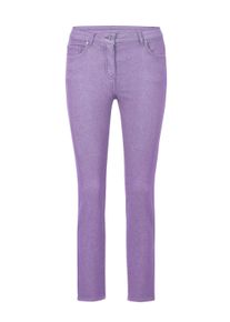 7/8-Hose GOLDNER "Schmale Stretchhose BELLA", Damen, Gr. 50, N-Gr, lila (veilchen), Obermaterial: 65% Baumwolle CO. 31% Polyester PES. 4% Elasthan EL., Hosen 7/8-Hose