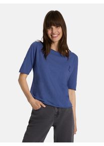 LIEBLINGSST&Uuml;CK T-Shirt LIEBLINGSST&Uuml;CK "Candice", Damen, Gr. XS, jeans, Single Jersey, Obermaterial: 100% Baumwolle, clean, unifarben, regular fit normal, Rundhals, Rollsaum, Shirts T-Shirt, mit Rundhals