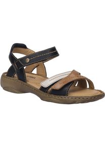 Sandale Josef Seibel "Debra 62, schwarz-multi", Damen, Gr. 41, schwarz (schwarz, multi), Obermaterial: 100% Rindsleder Leather cow., Schuhe Sandale