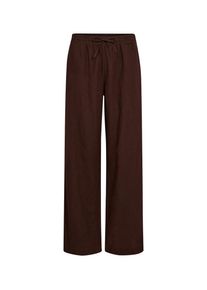 Leinenhose Freequent "FQLAVA-PANT", Damen, Gr. L, N-Gr, coffee bean, Web, Obermaterial: 55% Leinen, 45% Viskose, lang, Hosen Leinenhose, Sommerhose aus Leinenmix und mit Kordelzug