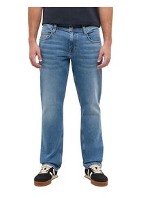Straight-Jeans Mustang "Herren Style Denver Straight", Damen, Gr. 34, L&auml;nge 32, 583 mittelblau, Denim/Jeans, 99% Baumwolle, 1% Elasthan, unifarben, straight fit, Jeans Straight-Jeans