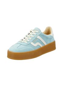 Plateausneaker Gant "Cuzmani", Damen, Gr. 41, dusty mint, sanftes wei&szlig;, Leder, Veloursleder, Schuhe Plateausneaker, Retro Sneaker, Schn&uuml;rschuh, Freizeitsneaker mit Lederfutter