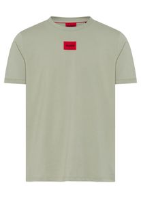 T-Shirt Hugo "Diragolino", Damen, Gr. L, light, pastel gr&uuml;n337, Single Jersey, Obermaterial: 100% Baumwolle, unifarben, regular fit normal, Rundhals, Shirts T-Shirt, Rundhalsausschnitt, Regular Fit, Logo-Label