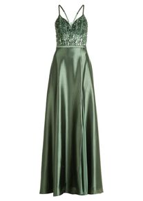 Abendkleid Vera Mont "Abendkleid mit Stickerei", Damen, Gr. 42, EURO, gr&uuml;n (light aventurine), 95% Polyester PES. 5% Elasthan EL., Kleider Abendkleid