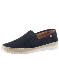 Slipper VERBENAS "Boris Hole Gallery", Damen, Gr. 39, blau (marine), Textil, Veloursleder, Schuhe Slipper, Espadrilles, Sommerschuh, Freizeitschuh mit luftiger Perforierung