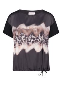 Blusenshirt Betty Barclay "Blusenshirt mit Aufdruck", Damen, Gr. 42, braun (patch schwarz, braun), Obermaterial: 95% Viskose CV. 5% Elasthan EL., Shirts Blusenshirt