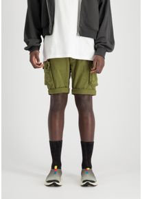 Shorts Alpha Industries "Crew Short", Herren, Gr. 31, Normalgr&ouml;&szlig;en, gr&uuml;n (moss gr&uuml;n), Obermaterial: 98% Baumwolle, 2% Elastan; Futter: 100% Baumwolle, Hosen Shorts