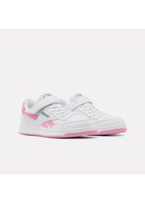 Sneaker Reebok CLASSIC "COURT ADVANCE ELASTIC LACE & TOP STRAP", M&auml;dchen, Gr. 30, wei&szlig;, playfulpink, warpedblau, Synthetik, Textil, Schuhe Sneaker