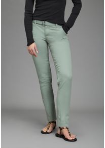 Chinohose AJC, Damen, Gr. 46, N-Gr, salbei, Web, Obermaterial: 98% Baumwolle, 2% Elasthan, gerade, unten schmal lang, Hosen Chinohose, in l&auml;ssiger Form mit konstrastfarbendem G&uuml;rtel