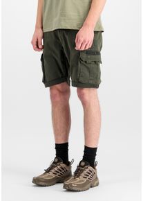 Shorts Alpha Industries "Crew Short", Herren, Gr. 31, Normalgr&ouml;&szlig;en, grau (grauschwarz), Obermaterial: 98% Baumwolle, 2% Elastan; Futter: 100% Baumwolle, Hosen Shorts