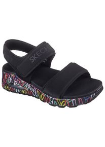 Sandale Skechers "UNO", Damen, Gr. 36, schwarz, Textil, kontrastfarbene Details, Schuhe Sandale, Sommerschuh, Strandschuh mit Skech-Air Luftkissensohle