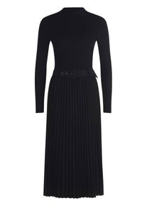 Strickkleid Zero "Strickkleid mit Faltenrock", Damen, Gr. 38, schwarz (schwarz beauty), Kleider Strickkleid
