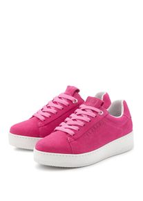Sneaker ELBSAND "Freizeitschuh, Lederschuh, Ledersneaker, Turnschuh, Schn&uuml;rschuhe", Damen, Gr. 42, pink, Obermaterial: 100% Rindsleder. Decksohle: 100% Textilmaterial. Futter: 100% Textilmaterial. Laufsohle: 100% Synthetik, unifarben, Basic, Schuhe Sneaker, aus Leder mit Plateausohle und austauschbaren Schn&uuml;rsenkeln