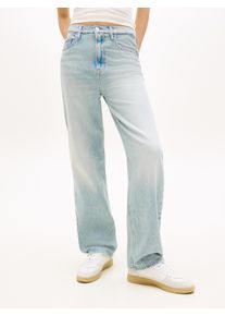 Straight-Jeans Tommy Jeans "LAYLA HR SLIM STR", Damen, Gr. 28, L&auml;nge 32, denim light, Denim/Jeans, Obermaterial: 100% Baumwolle, unifarben, slim fit lang, Jeans Straight-Jeans, High Waist, Baumwoll-Qualit&auml;t