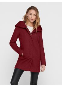 Langjacke Only "ONLSEDONA LIGHT COAT OTW NOOS", Damen, Gr. XS, cabernet detail:melange, Web, Obermaterial: 85% Polyester, 15% Baumwolle, meliert, figurumspielend Po-bedeckend, gerader Abschluss, Jacken Langjacke, Materialmix