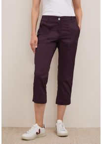 3/4-Hose Cecil "Style NEW YORK", Damen, Gr. 25, N-Gr, rot (mulberry rot), Web, Obermaterial: 98% Baumwolle, 2% Elasthan, unifarben, normal 3/4-L&auml;nge, Hosen 3/4-Hose, mit Gummibund und Eingrifftaschen