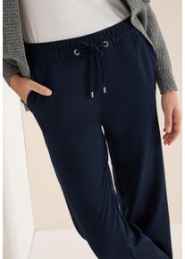 Stoffhose Cecil "Style NEELE", Damen, Gr. S (38), L&auml;nge 30, universal blau, Web, Obermaterial: 56% Viskose, 17% Polyamid, 17% Polyester, 10% Elasthan. Futter: 100% Viskose, unifarben, loose fit lang, Hosen Stoffhose, Elastischer Bund mit Tunnelzug