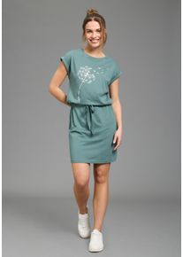 Shirtkleid Kangaroos, Damen, Gr. 36/38, N-Gr, petrol, Single Jersey, Obermaterial: 50% Baumwolle, 50% Modal, figurumspielend ca. Mitte Oberschenkel, Rundhals, angeschnitten abgesteppte Kante, Kleider Shirtkleid, figurumspielendes Kleid, f&uuml;r Casualmode und Streetwear, Kurzarm