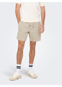 Only & Sons Shorts ONLY & SONS "ONSTEL CORDUROY 0185 SHORTS NOOS", Damen, Gr. L, N-Gr, silber lining, Web, Obermaterial: 99% Baumwolle, 1% Elasthan, unifarben, regular fit knielang, Hosen Shorts