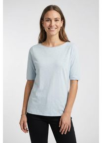 LIEBLINGSST&Uuml;CK T-Shirt LIEBLINGSST&Uuml;CK "Candice", Damen, Gr. M, skyway, Single Jersey, Obermaterial: 100% Baumwolle, clean, unifarben, regular fit normal, Rundhals, Rollsaum, Shirts T-Shirt, mit Rundhals