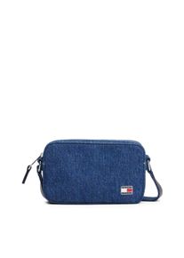 Mini Bag Tommy Jeans "TJW COOL DENIM CAMERA BAG", Damen, Gr. B/H/T: 20,5cm x 12,5cm x 6cm, blau (jeansblau), Lederimitat, Textil, Taschen Mini Bag, Damen Schultertasche, Minibag, Umh&auml;ngetasche mit Logoflagge