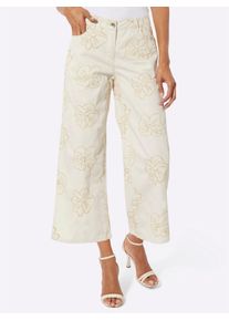 CR&Eacute;ATION L Bequeme Jeans CREATION L, Damen, Gr. 46, Normalgr&ouml;&szlig;en, champagner, vanille, 100% Baumwolle, unifarben, 7/8-L&auml;nge, Jeans Bequeme Jeans