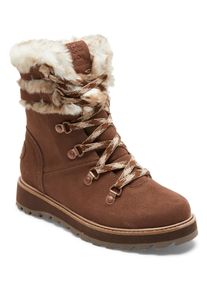 Winterboots Roxy "Brandi", Damen, Gr. 7(37), braun (chocolate), Obermaterial:Obermaterial: 84% Leder, 12% Chemiefaser-Textil, 4% Metall / Futter: 100% Chemiefaser-Textil / Au&szlig;ensohle: 100% Gummi;, Schuhe Winterboots