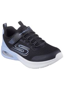 Sneaker Skechers "MICROSPEC MAX ADVANCE", M&auml;dchen, Gr. 31, bunt (schwarz, flieder), Lederimitat, Textil, kontrastfarbene Details, Schuhe Sneaker, Slip-OnSneaker, Klettverschluss,S-Logo, Gr&ouml;&szlig;enschablone zum Download