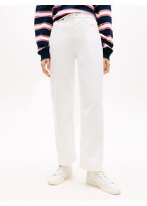 Slim-fit-Jeans Tommy Jeans "LAYLA HR SLIM STR CBF FLG BJ6099", Damen, Gr. 32, L&auml;nge 32, denim wei&szlig; 01, Denim/Jeans, Obermaterial: 100% Baumwolle, slim fit, Jeans Slim-fit-Jeans