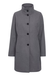 Wollmantel oxmo "Wollmantel OXValerine", Damen, Gr. 38, grau (medium grau melange), Obermaterial: 95% Polyester PES. 5% Wolle WO., M&auml;ntel Wollmantel