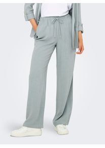 Schlupfhose Only "ONLSIESTA MW PULL-UP LINEN BL PNT NOOS", Damen, Gr. L, L&auml;nge 32, abyss, Web, Obermaterial: 80% Viskose, 20% Leinen, unifarben, straight fit normal, Hosen Schlupfhose, Viskosemischung