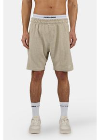 Shorts Pegador "Libco Structured Knit Shorts", Damen, Gr. L, N-Gr, khaki beige warm wei&szlig;, Web, Obermaterial: 70% Polyester, 30% Baumwolle, unifarben, regular fit ca. Mitte Oberschenkel, Hosen Shorts, Materialmix, regular fit