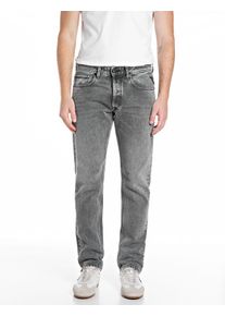 Straight-Jeans Replay "GROVER", Damen, Gr. 36, L&auml;nge 34, medium grau, Denim/Jeans, Obermaterial: 100% Baumwolle, straight fit lang, Jeans Straight-Jeans, in vielen verschiedenen Waschungen, mit Stretch