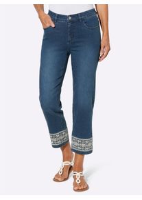 7/8-Jeans Classic Basics, Damen, Gr. 46, Normalgr&ouml;&szlig;en, blau, stone, washed, 81% Baumwolle, 17% Polyester, 2% Elasthan, unifarben, 7/8-L&auml;nge, Jeans 7/8-Jeans