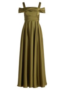 Abendkleid Vera Mont "Abendkleid schulterfrei", Damen, Gr. 38, EURO, gr&uuml;n (shiny olive), 100% Polyester PES., Kleider Abendkleid