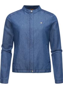 Kurzjacke Ragwear "Kurzjacke Malawi Denim", Damen, Gr. S, blau (denim blau), Obermaterial: 60% Baumwolle CO. 40% Viskose CV. Obermaterial: Futter: 100% Polyester PES., Jacken Kurzjacke