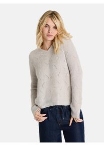 LIEBLINGSST&Uuml;CK Strickpullover LIEBLINGSST&Uuml;CK "S&ouml;lveL", Damen, Gr. 34, beige, Strick, Obermaterial: 34% Polyamid, 33% Alpaka, 33% Wolle, unifarben, h&uuml;ftbedeckend, V-Ausschnitt, Rippstrickb&uuml;ndchen, Pullover Strickpullover, mit dezentem Lochmuster, V-Neck
